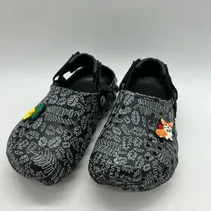 Water Pattern Crocs CROCS | Shoes | Crocs Kids Black And White Leaf Patterned Water Shoes ...